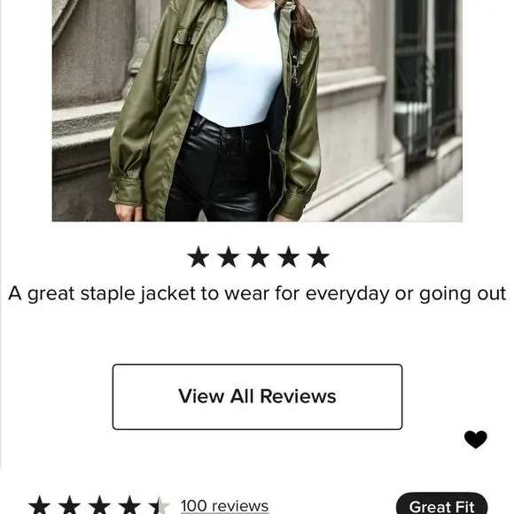 Love, Whit Olive Faux Leather Belted Jacket - XS - Picture 6 of 6